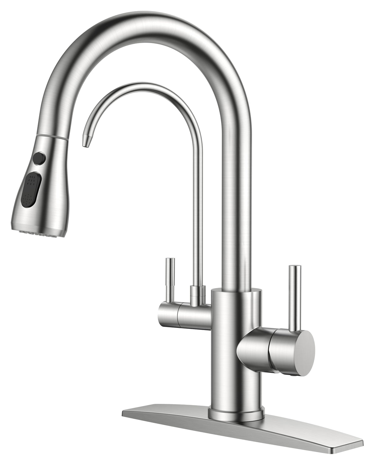 Stainless Steel Kitchen Faucet with Pull-Down Sprayer