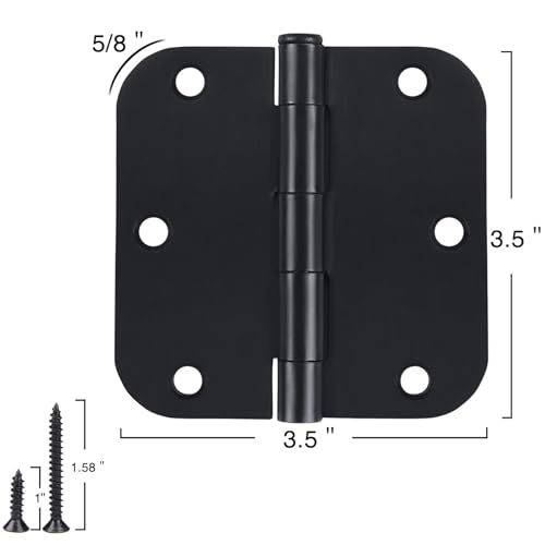 3.5-Inch Door Hinges with Matte Black Finish