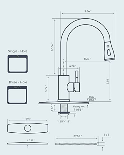 Stainless Steel Kitchen Faucet with Pull-Down Sprayer