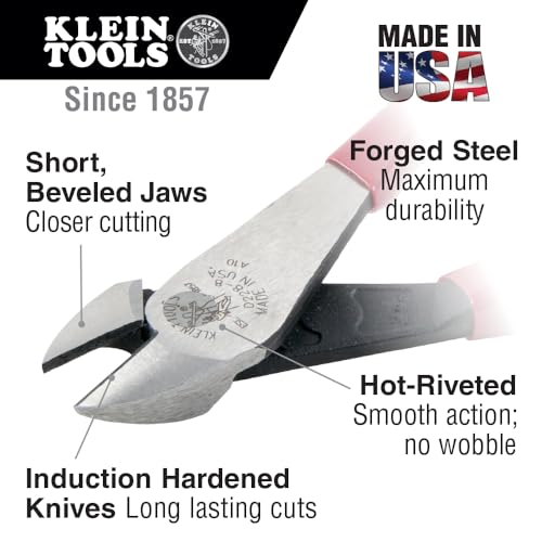Klein Tools 80020 Plier Set, Made in USA, Lineman's Pliers, Diagonal Cutters, and Needle Nose, Induction Hardened Knives, 3-Piece