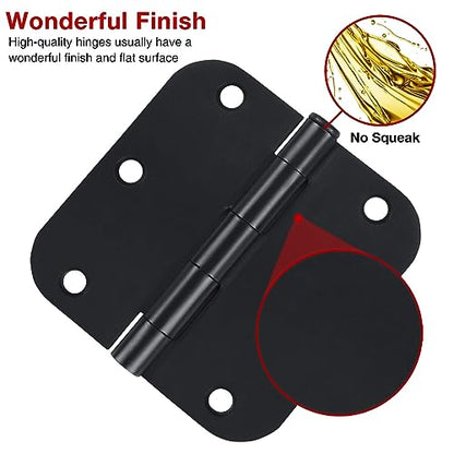 3.5-Inch Door Hinges with Matte Black Finish