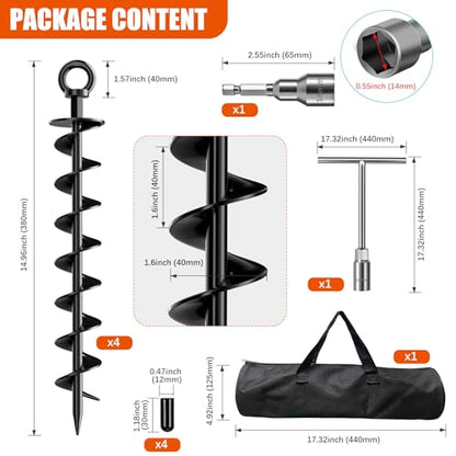 Heavy-Duty Spiral Ground Anchors for Outdoor Use