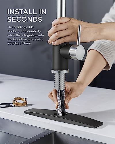 Stainless Steel Kitchen Faucet with Pull-Down Sprayer