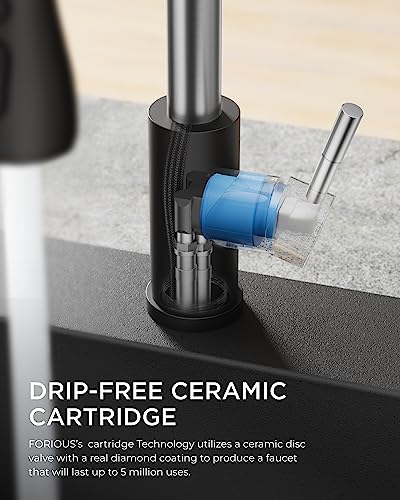 Stainless Steel Kitchen Faucet with Pull-Down Sprayer