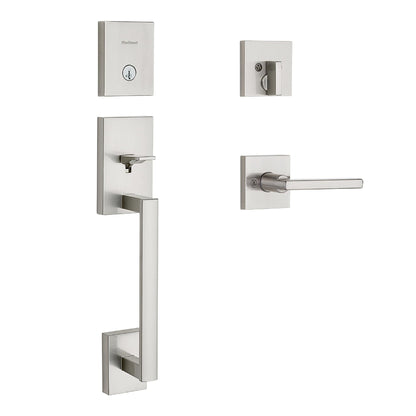 Low-Profile Door Handleset with Rekeyable Lock