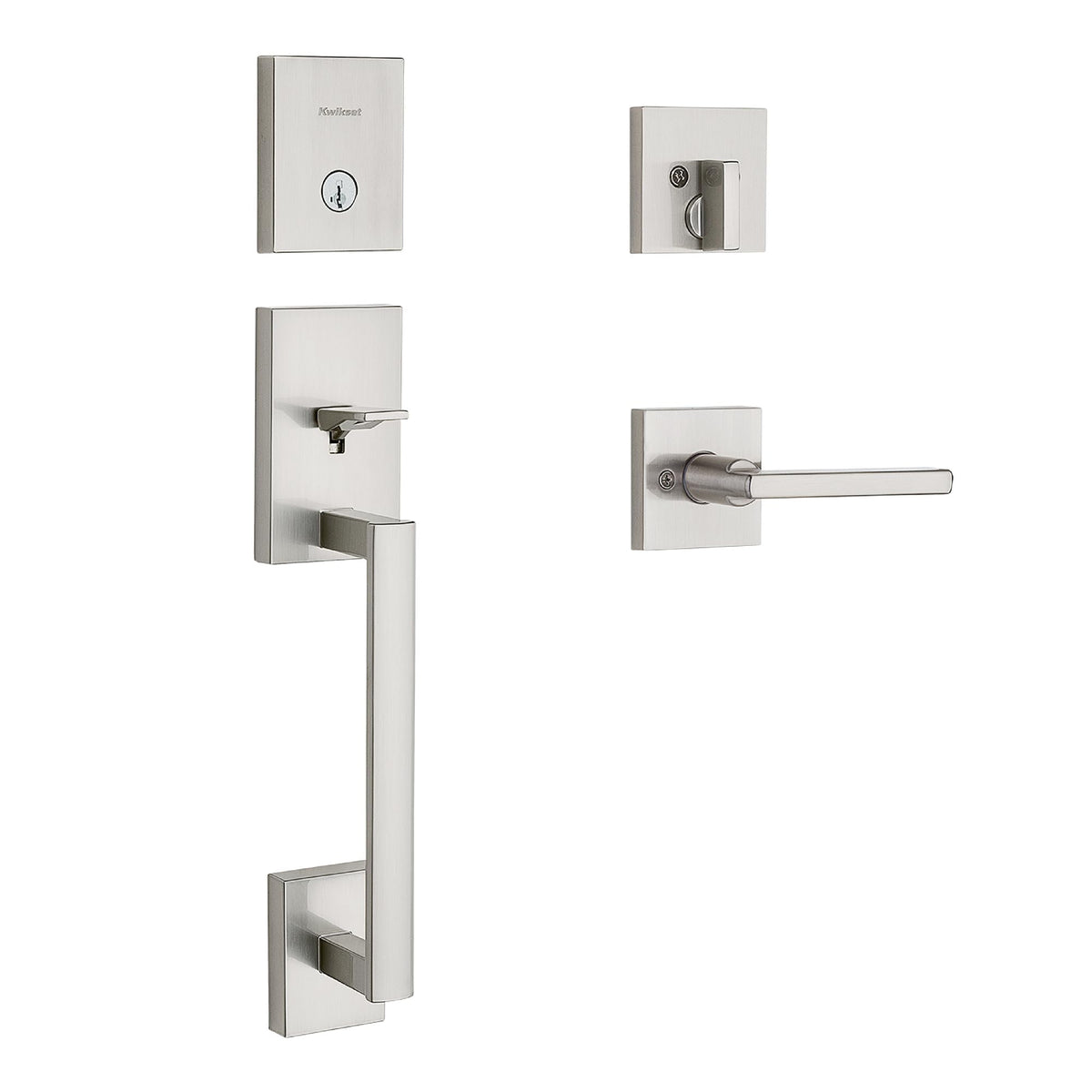 Low-Profile Door Handleset with Rekeyable Lock