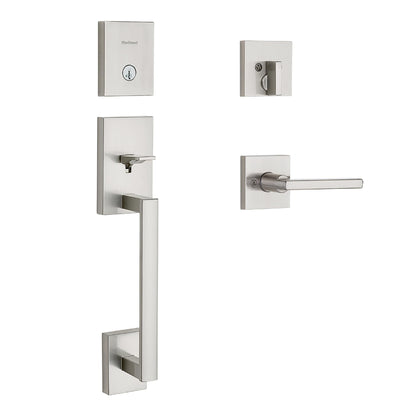 Low-Profile Door Handleset with Rekeyable Lock