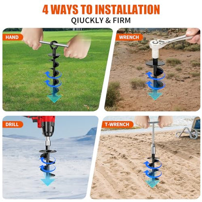 Heavy-Duty Spiral Ground Anchors for Outdoor Use