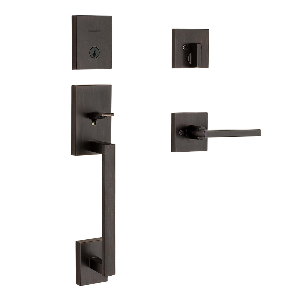 Low-Profile Door Handleset with Rekeyable Lock