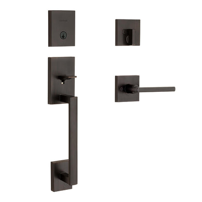 Low-Profile Door Handleset with Rekeyable Lock
