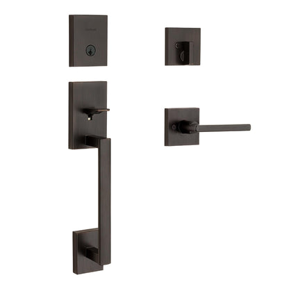 Low-Profile Door Handleset with Rekeyable Lock