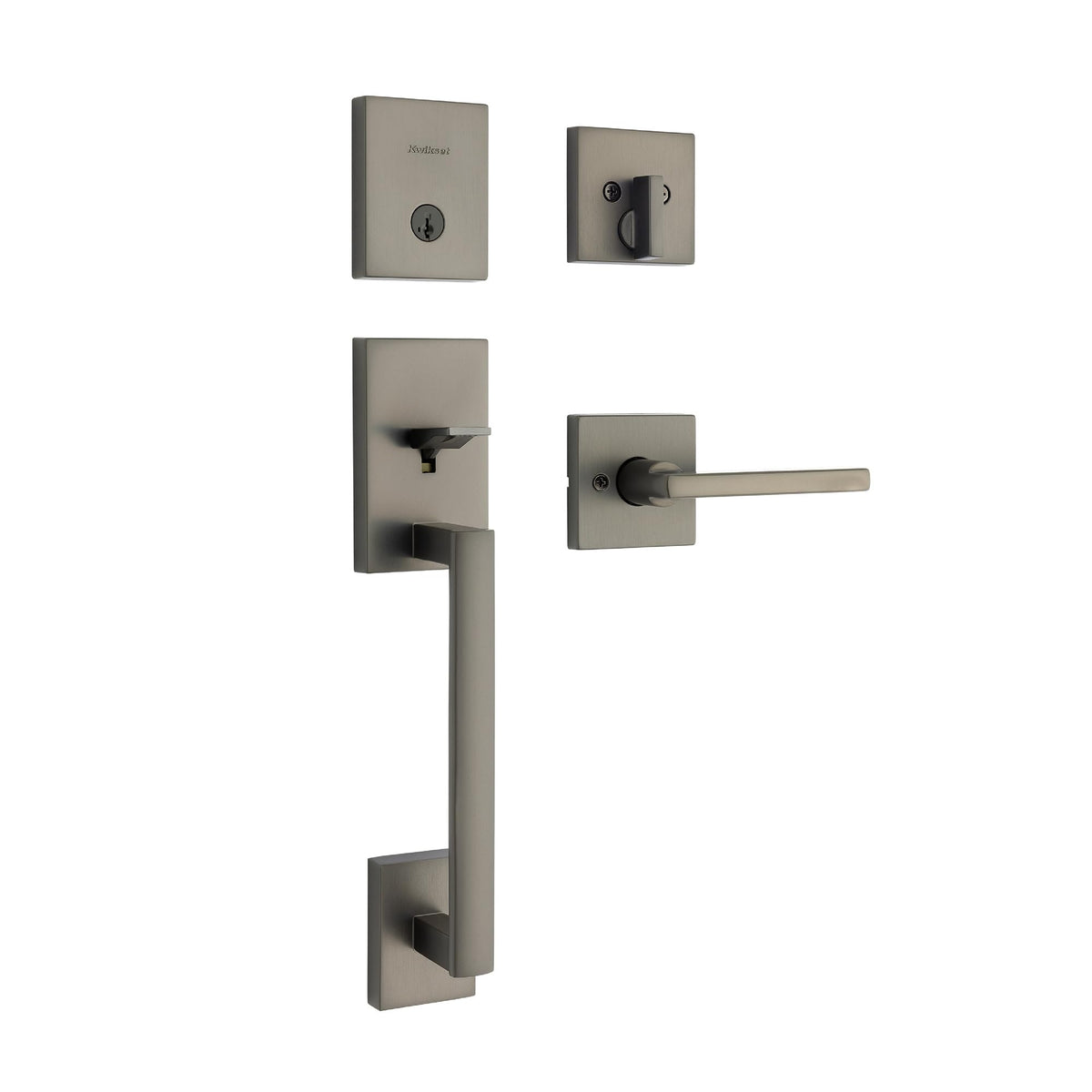 Low-Profile Door Handleset with Rekeyable Lock