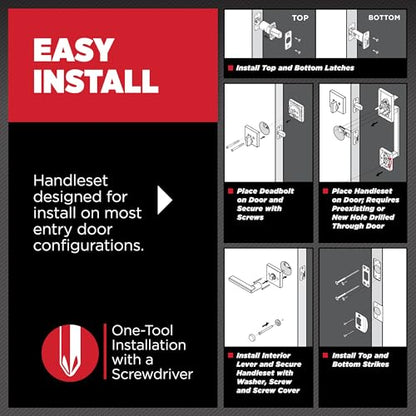 Low-Profile Door Handleset with Rekeyable Lock