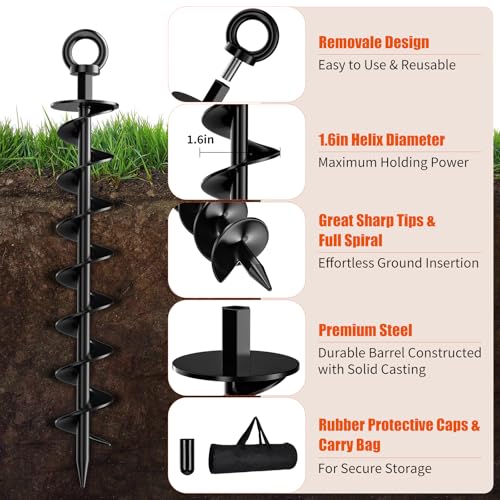 Heavy-Duty Spiral Ground Anchors for Outdoor Use