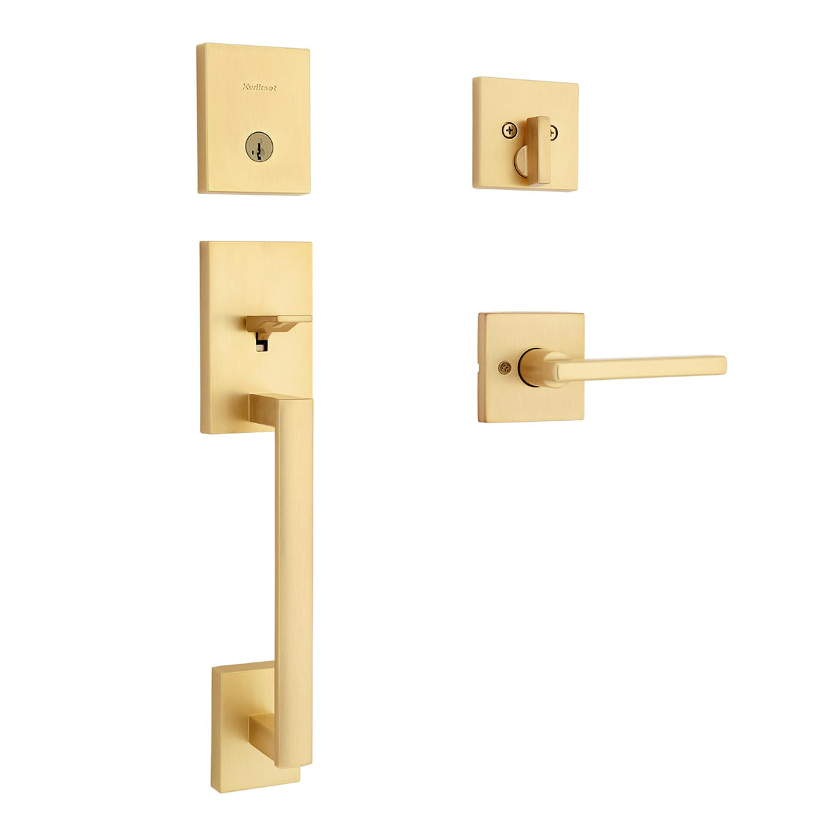 Low-Profile Door Handleset with Rekeyable Lock
