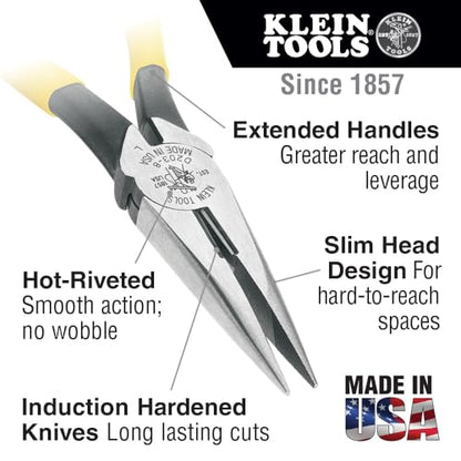 Klein Tools 80020 Plier Set, Made in USA, Lineman's Pliers, Diagonal Cutters, and Needle Nose, Induction Hardened Knives, 3-Piece