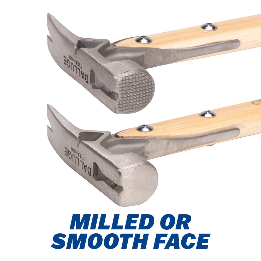 VAUGHAN DALLUGE 16oz Titanium Hammer, Magnetic Nail Holder, Milled Face, 4629-BASE