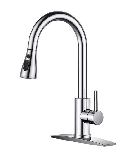 Stainless Steel Kitchen Faucet with Pull-Down Sprayer