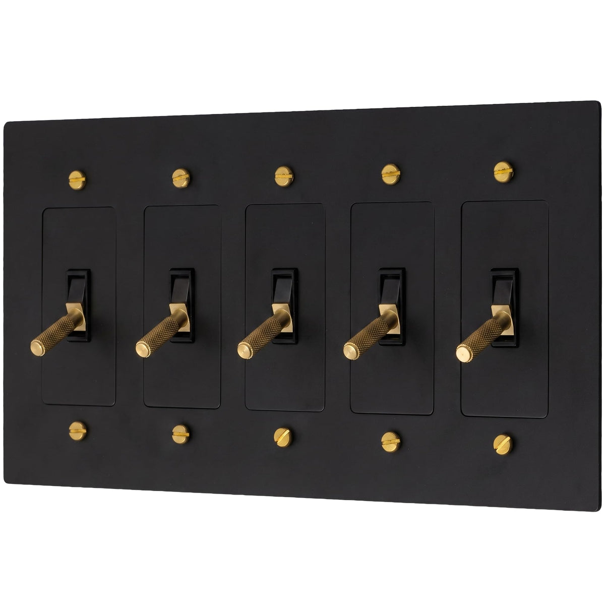 Brass Toggle Light Switch – Retro Industrial Plate