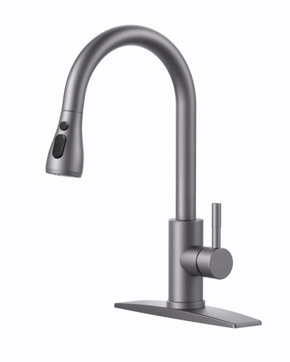 Stainless Steel Kitchen Faucet with Pull-Down Sprayer