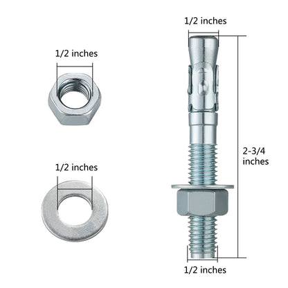 Zinc-Plated Wedge Anchors for Concrete Fastening