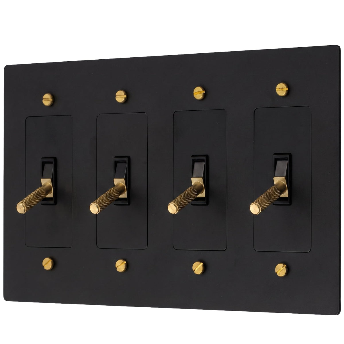 Brass Toggle Light Switch – Retro Industrial Plate
