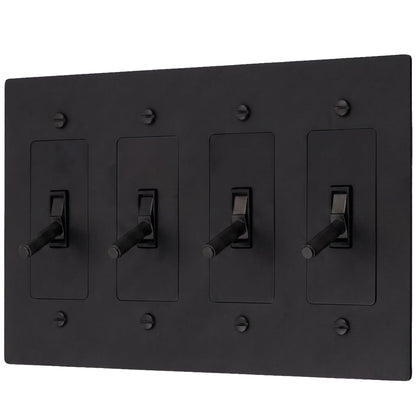 Brass Toggle Light Switch – Retro Industrial Plate