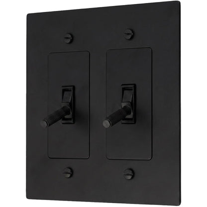 Brass Toggle Light Switch – Retro Industrial Plate