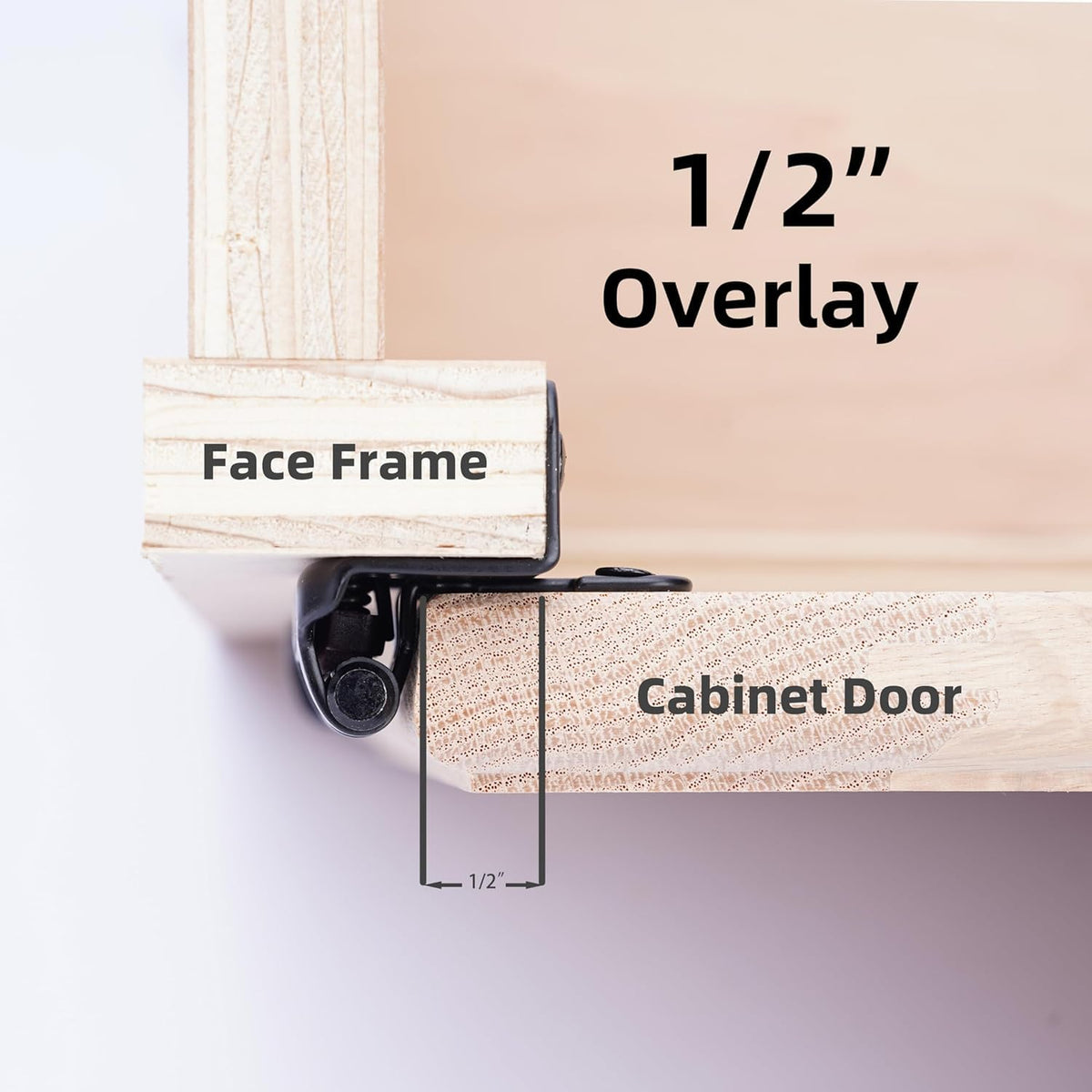1/2-Inch Overlay Cabinet Hinges with Semi-Wrap Design