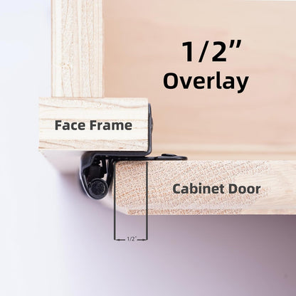 1/2-Inch Overlay Cabinet Hinges with Semi-Wrap Design