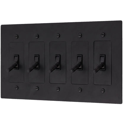 Brass Toggle Light Switch – Retro Industrial Plate
