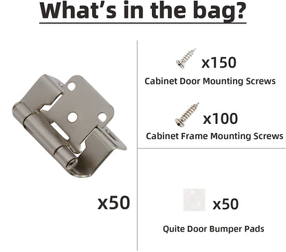 1/2-Inch Overlay Cabinet Hinges with Semi-Wrap Design