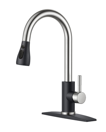 Stainless Steel Kitchen Faucet with Pull-Down Sprayer