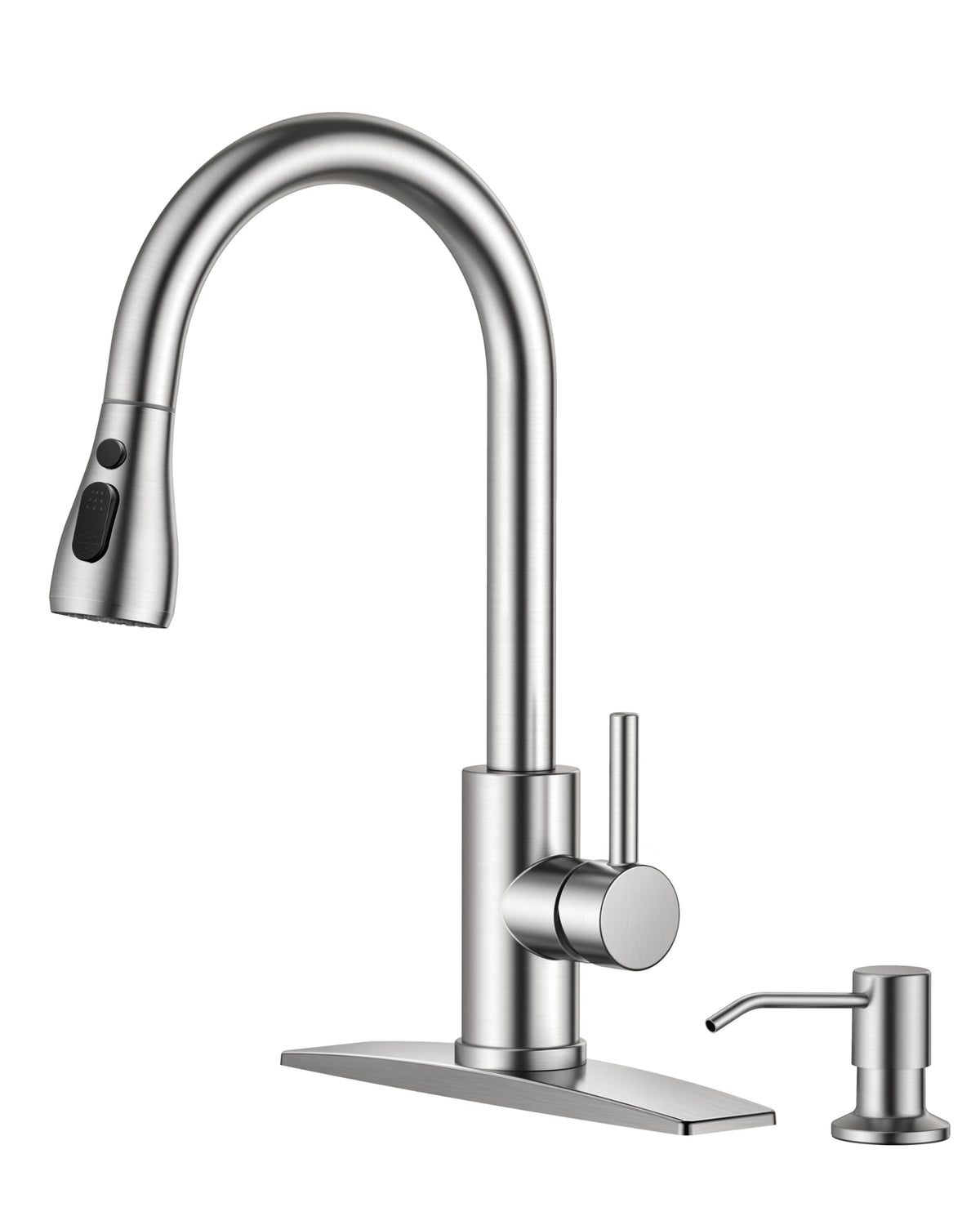 Stainless Steel Kitchen Faucet with Pull-Down Sprayer