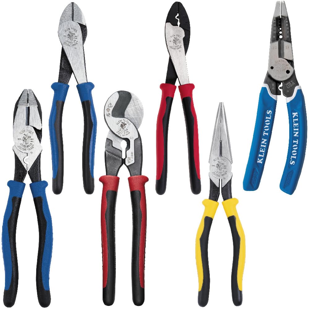 6-Piece Pliers Set for Cutting, Crimping and Wiring