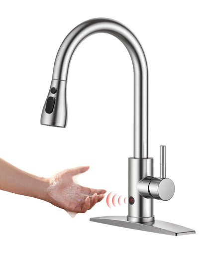 Stainless Steel Kitchen Faucet with Pull-Down Sprayer