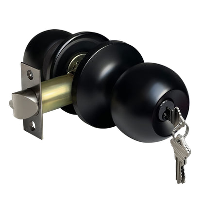 Keyed Entry Door Knob with Satin Nickel Finish