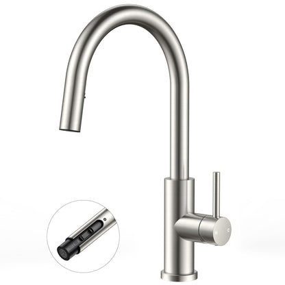 High-Arc Kitchen Faucet with Pull-Down Sprayer
