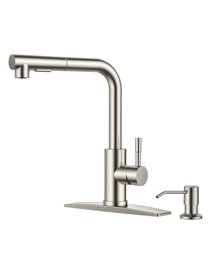 Stainless Steel Kitchen Faucet with Pull-Down Sprayer