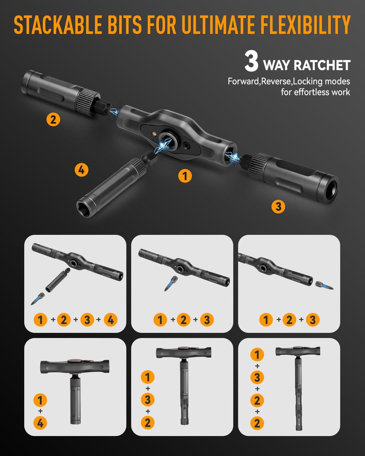 43-in-1 Ratchet Screwdriver Set with Magnetic Bits