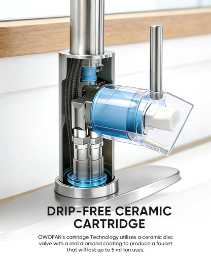 Kitchen Sink Faucet with Single-Handle Control