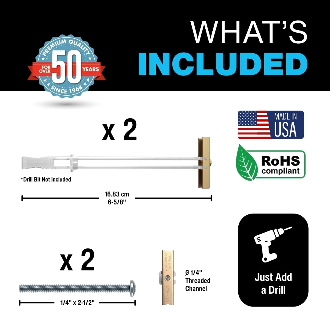 Heavy-Duty Toggle Anchors for Hollow Walls