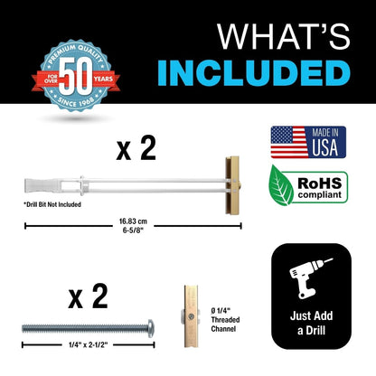 Heavy-Duty Toggle Anchors for Hollow Walls