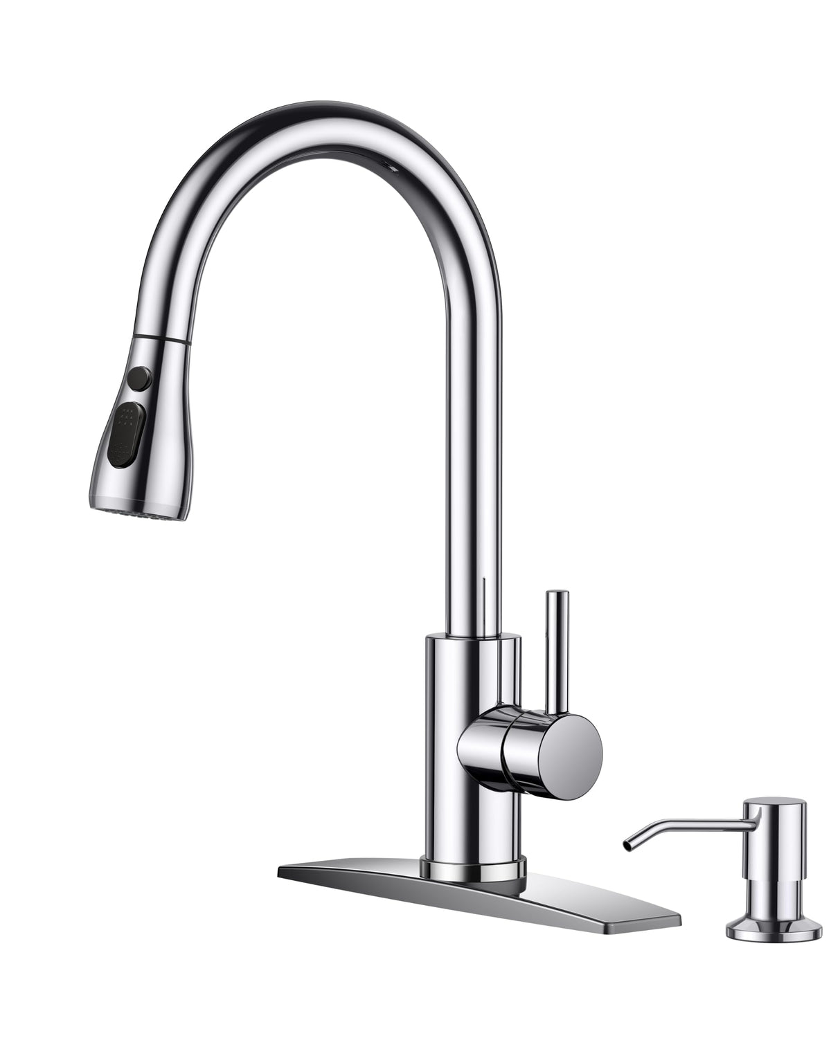 Stainless Steel Kitchen Faucet with Pull-Down Sprayer