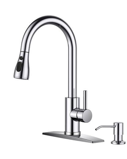Stainless Steel Kitchen Faucet with Pull-Down Sprayer