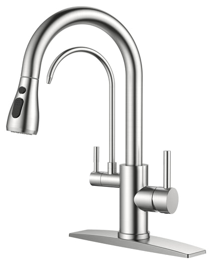 Stainless Steel Kitchen Faucet with Pull-Down Sprayer