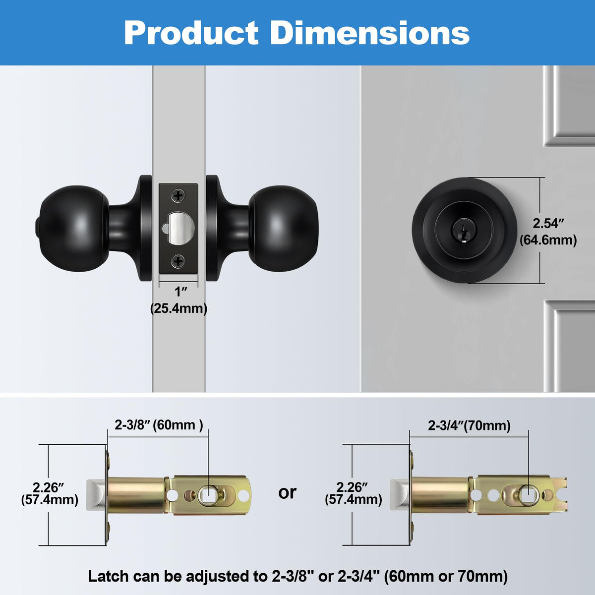 Keyed Entry Door Knob with Satin Nickel Finish