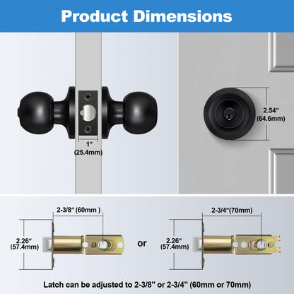 Keyed Entry Door Knob with Satin Nickel Finish