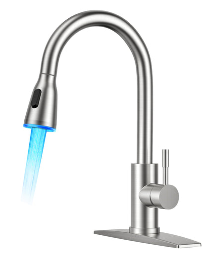 Stainless Steel Kitchen Faucet with Pull-Down Sprayer