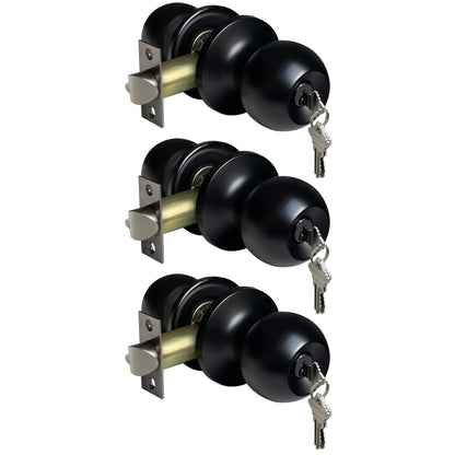 Keyed Entry Door Knob with Satin Nickel Finish